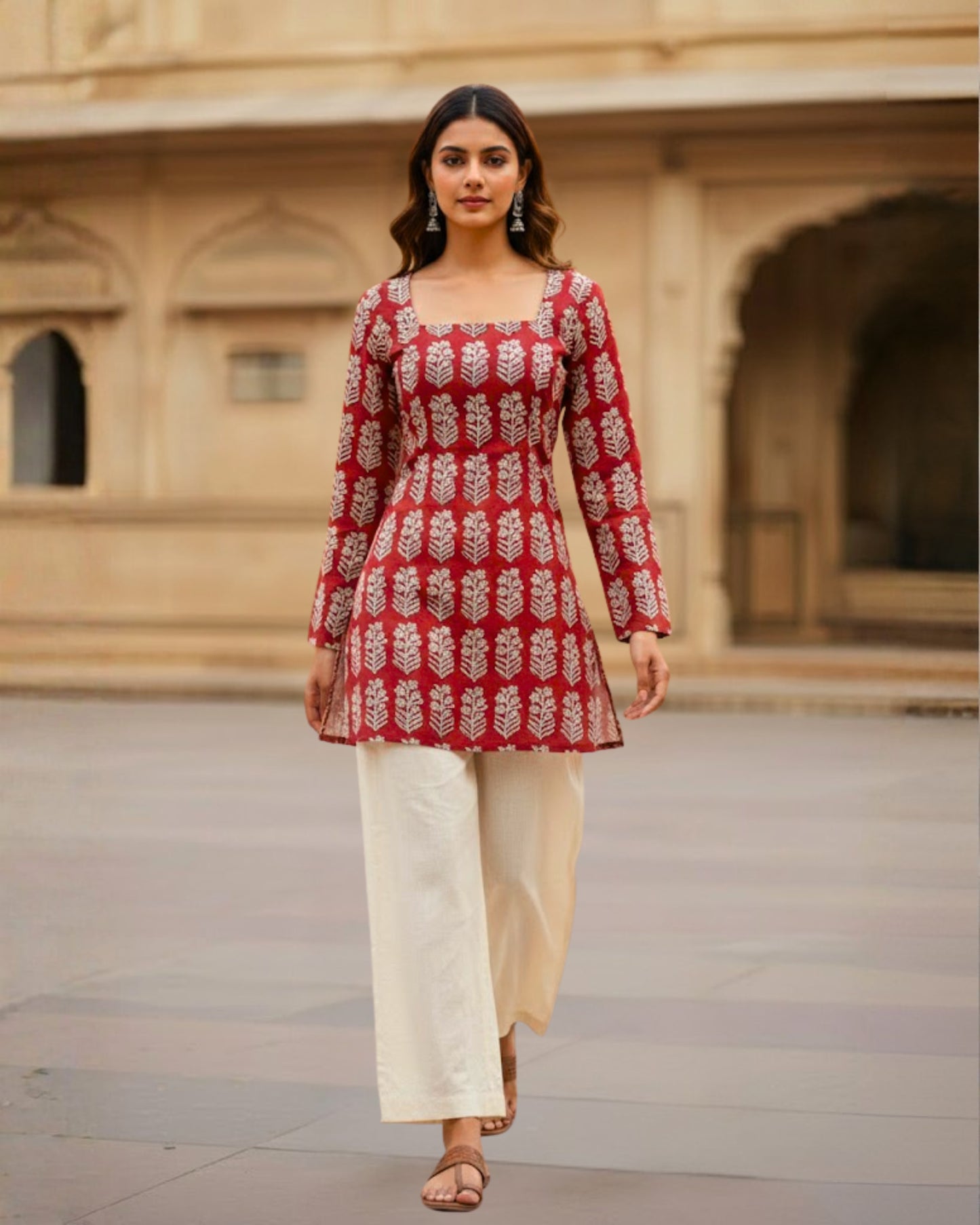 Durga HandBlock Print Corset Short Kurti