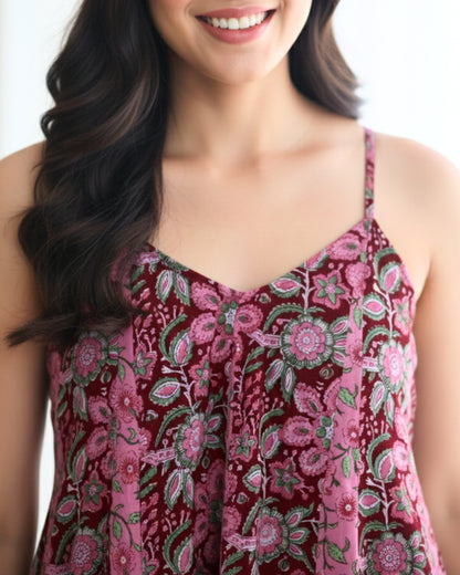 Pink Horizon Flared Midi Dress