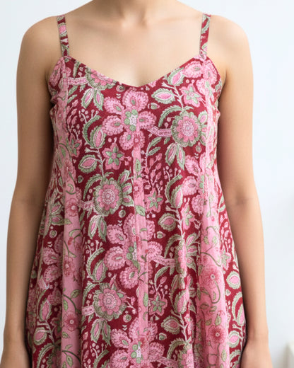 Pink Horizon Flared Midi Dress