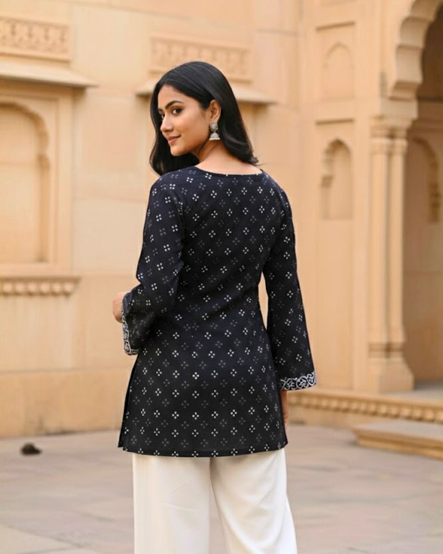 Isha HandBlock Print Sleeved Kurti