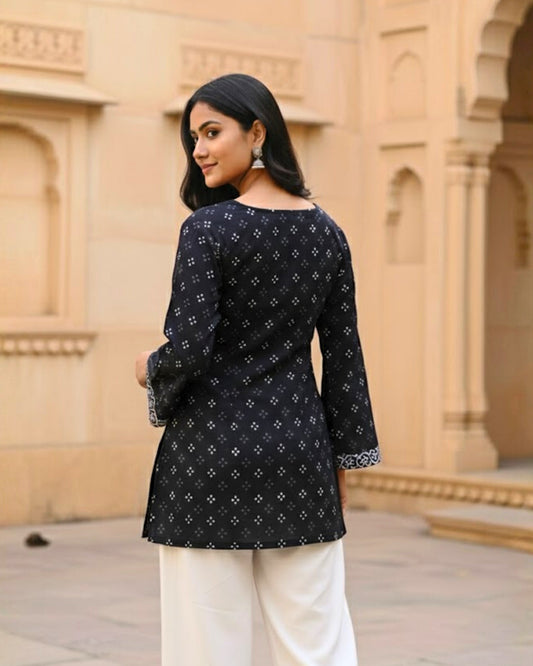 Isha HandBlock Print Sleeved Kurti