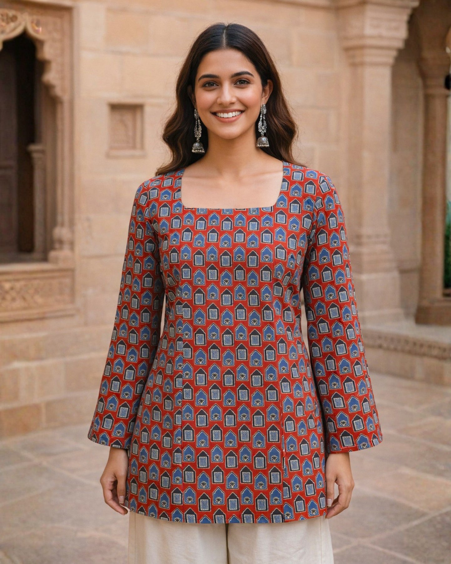 Myra Sleeved Short Kurti