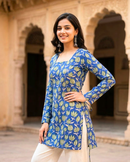 Laura Blue Corset Short Kurti