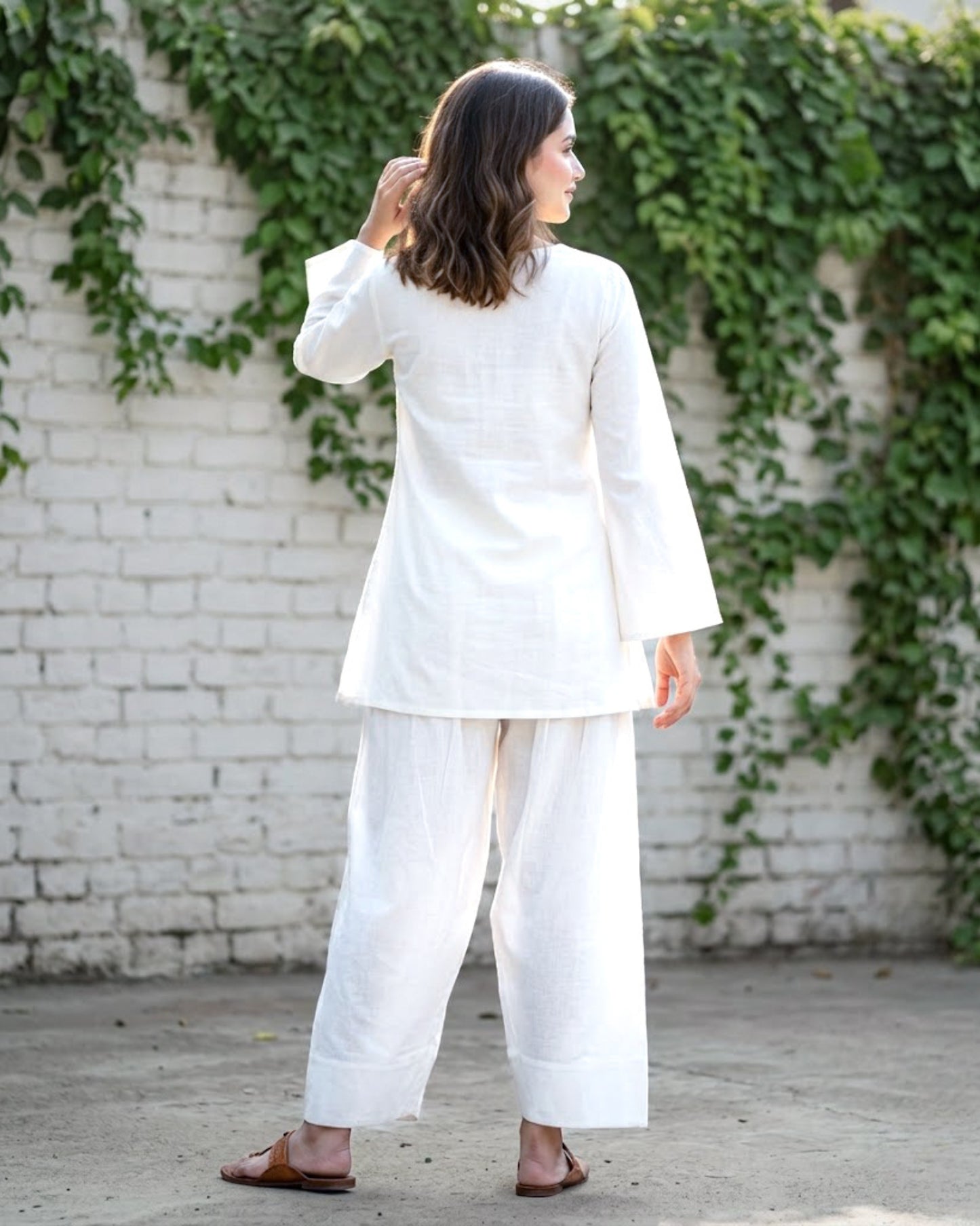 White Cotton Farsi Pants
