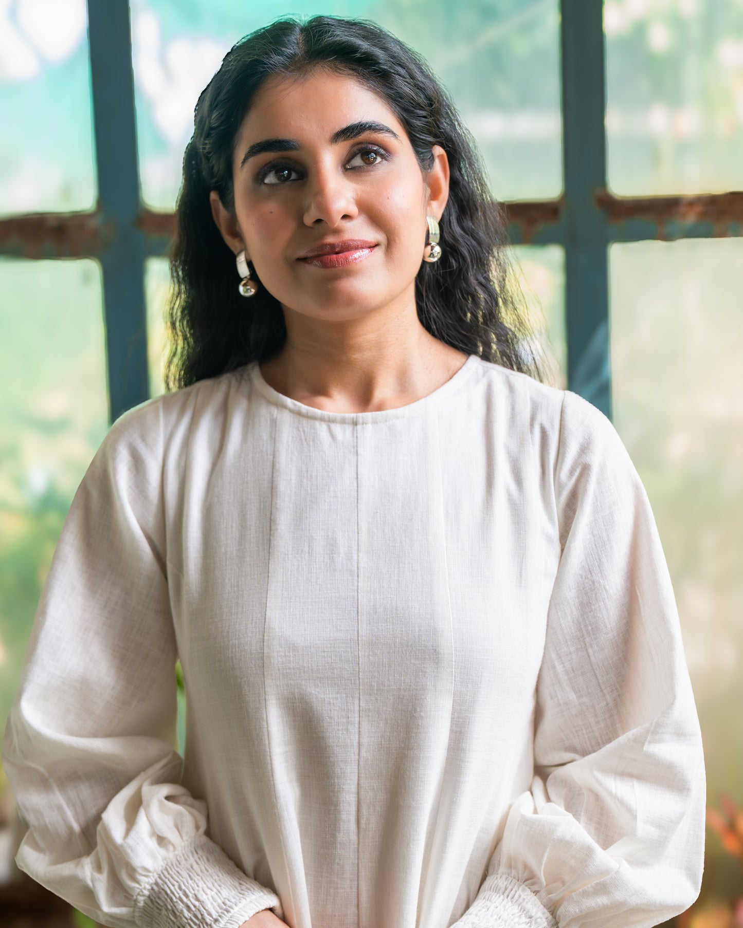 Pearl Panelled Cotton Dress