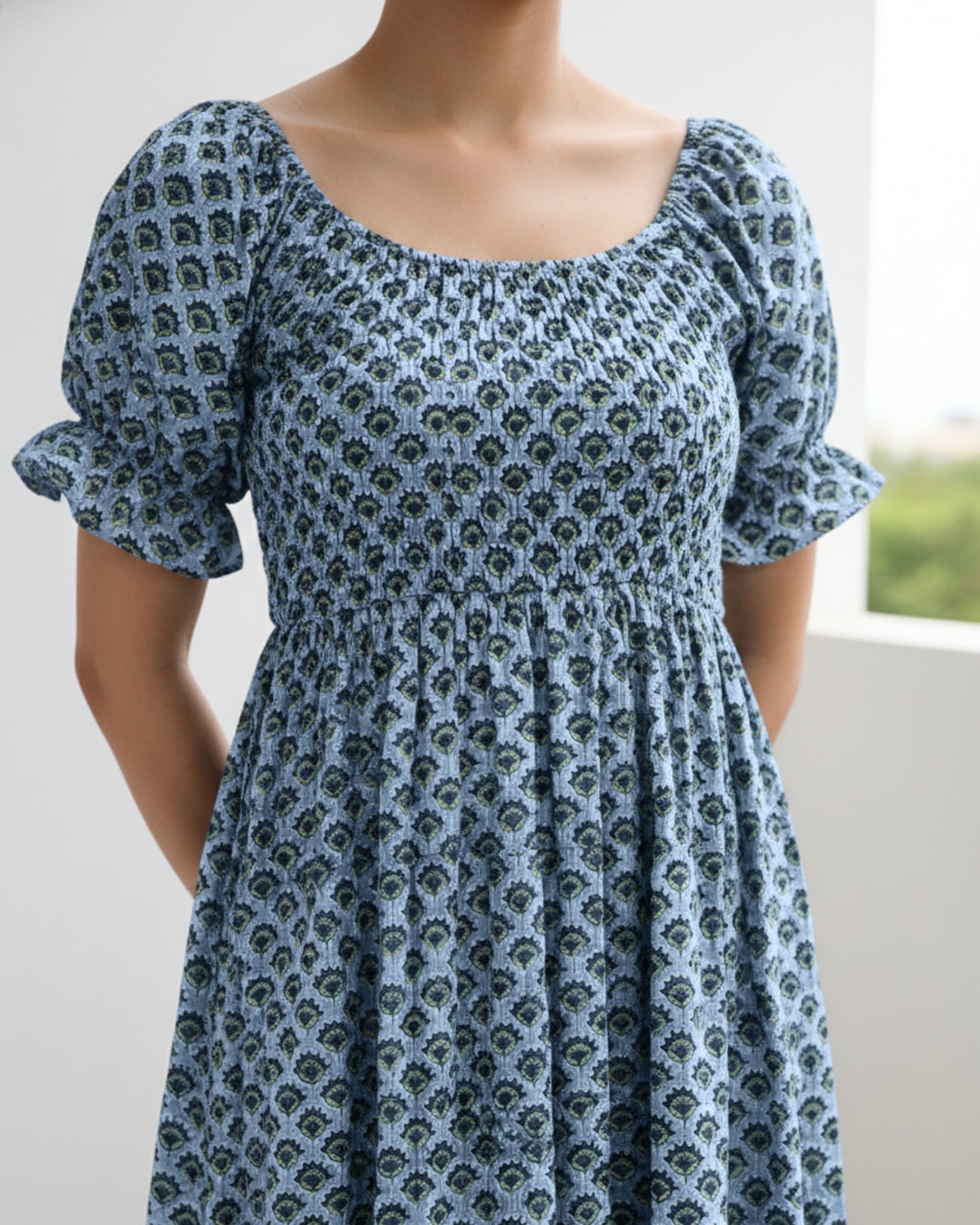 Bloomie Cotton Tiered Midi Dress