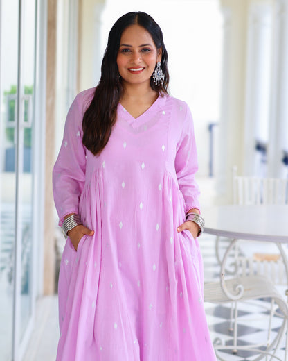 Tina Pastel Cotton Lurex Kurta Set