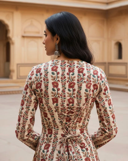 Ahana HandBlock Print Corset Short Kurti