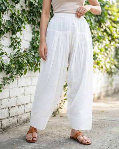 White Cotton Farsi Pants