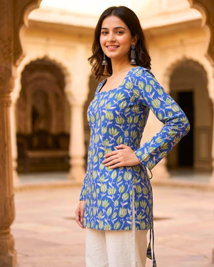 Laura Blue Corset Short Kurti