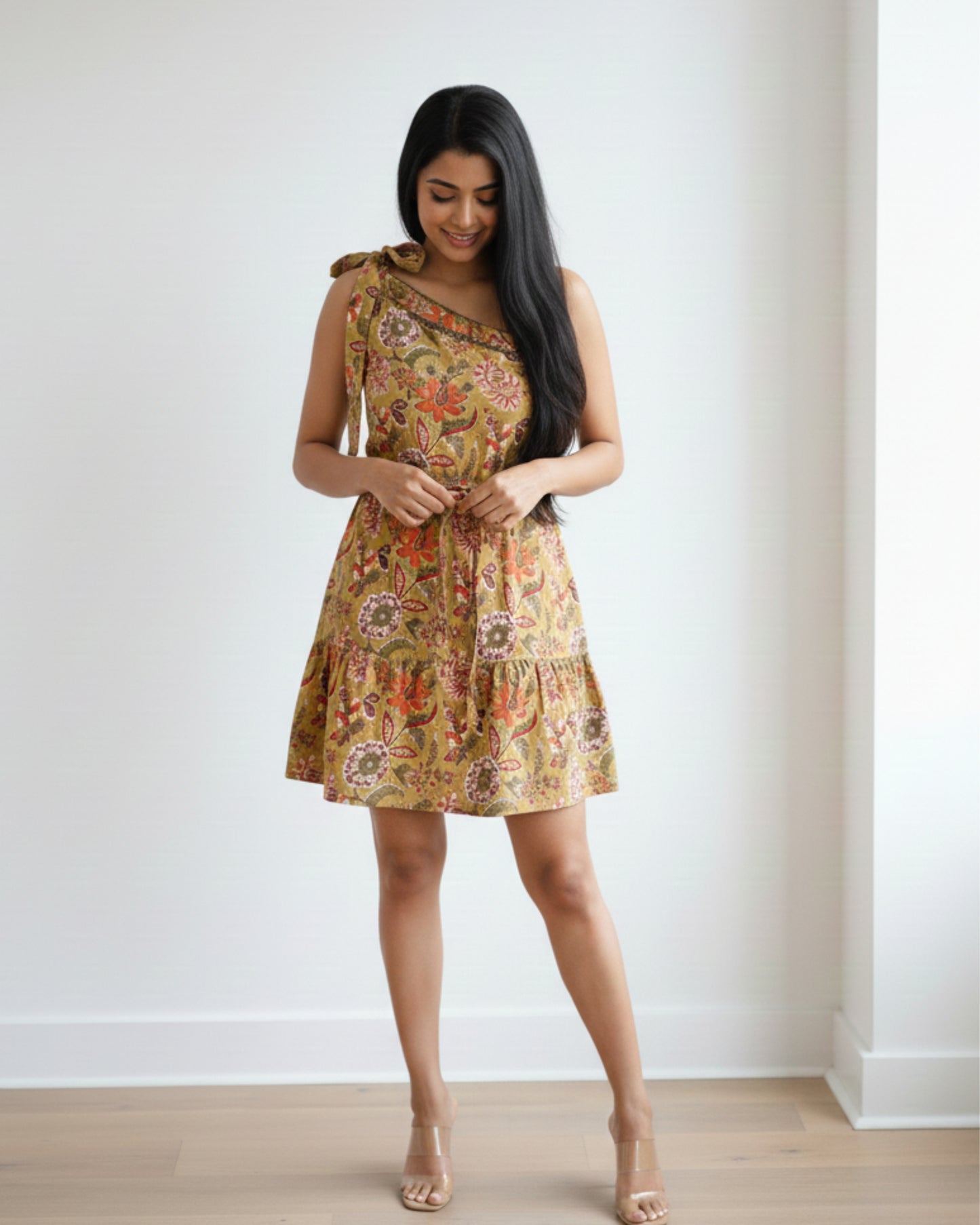 Marigold One-Shoulder Dress