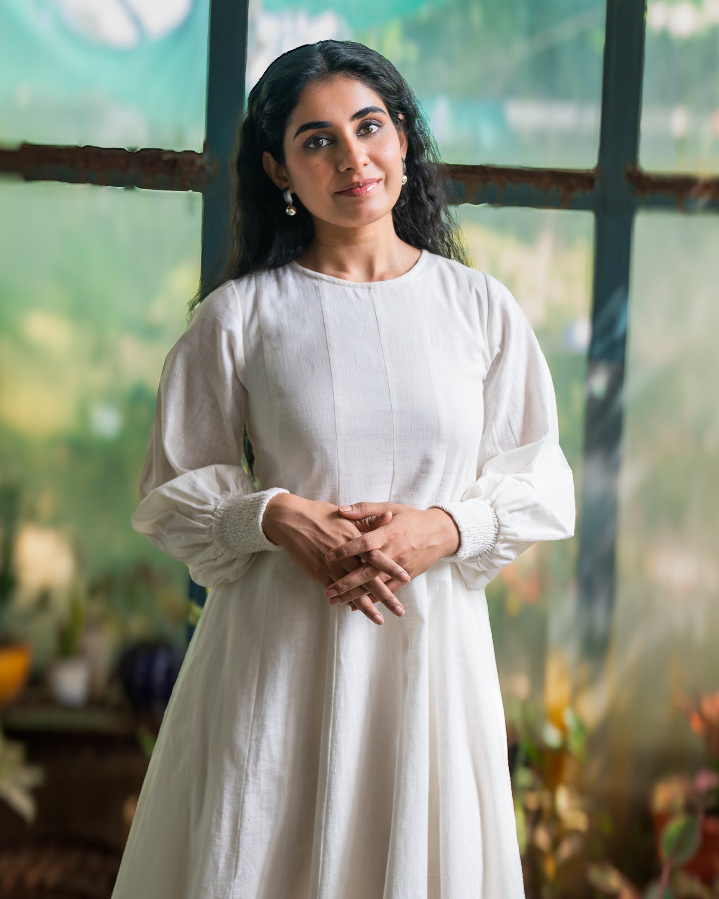 Pearl Panelled Cotton Dress