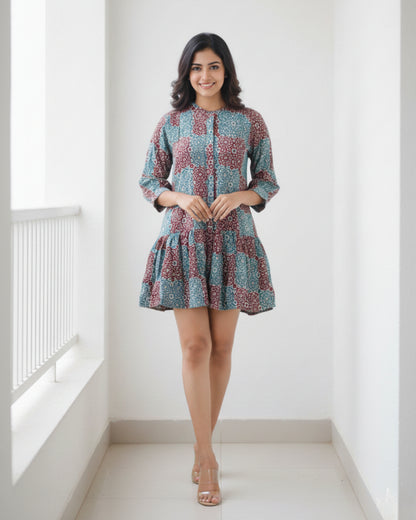 Mandala Short Tiered Dress