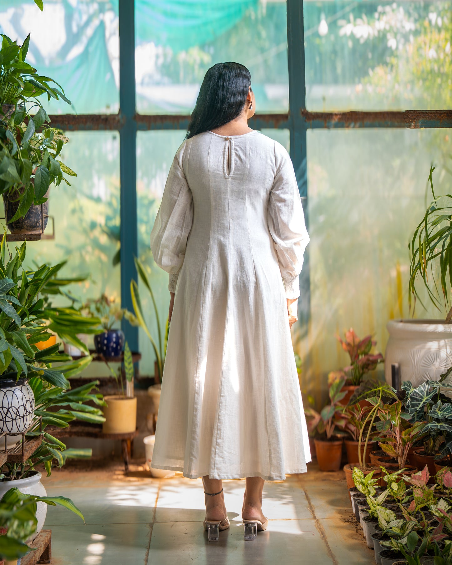 Pearl Panelled Cotton Dress