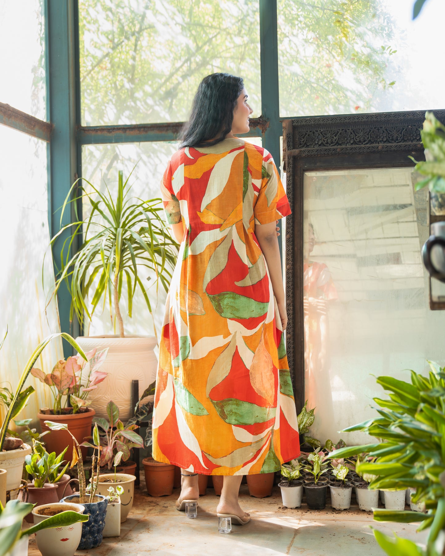 Kate Mosiac Multi-color A-line Midi Dress