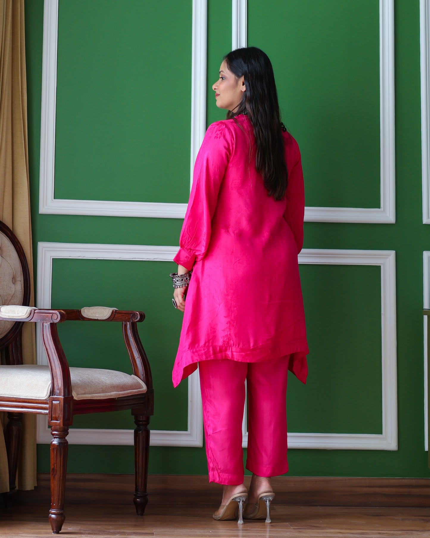 Meera Fuchsia Pink Short Kurta Set