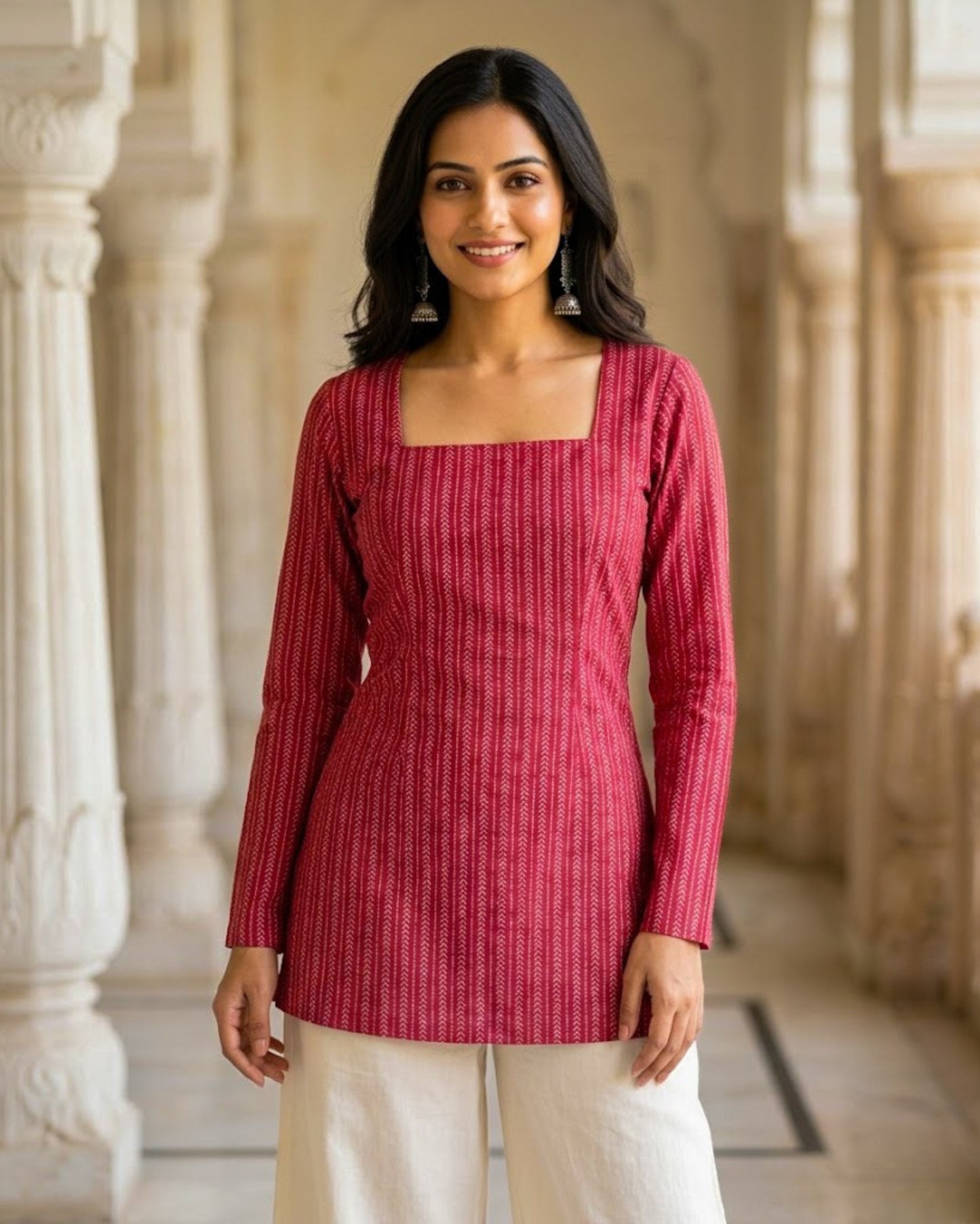 Raavya Pink Corset Back Kurti