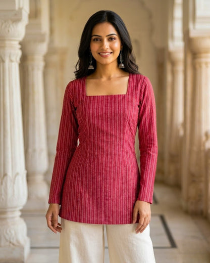 Raavya Pink Corset Back Kurti