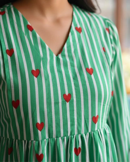 Jen Striped Peplum Cotton Top