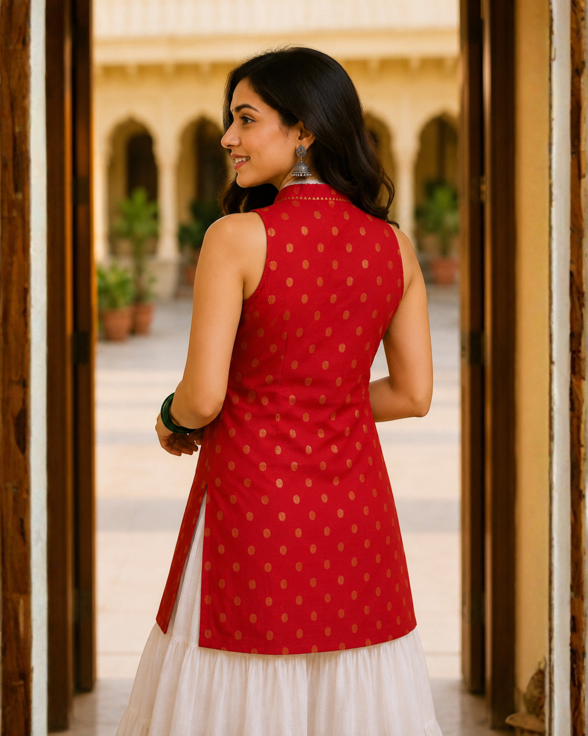 Lakshmi Cotton Lurex Short Kurti