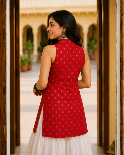 Lakshmi Cotton Lurex Short Kurti
