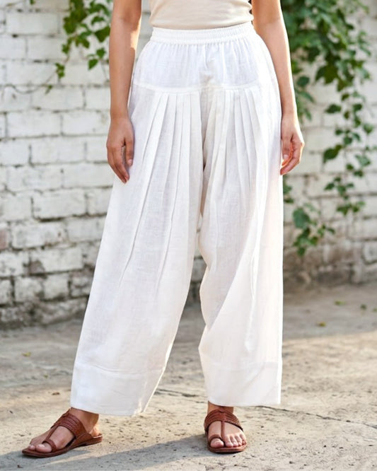 White Cotton Farsi Pants