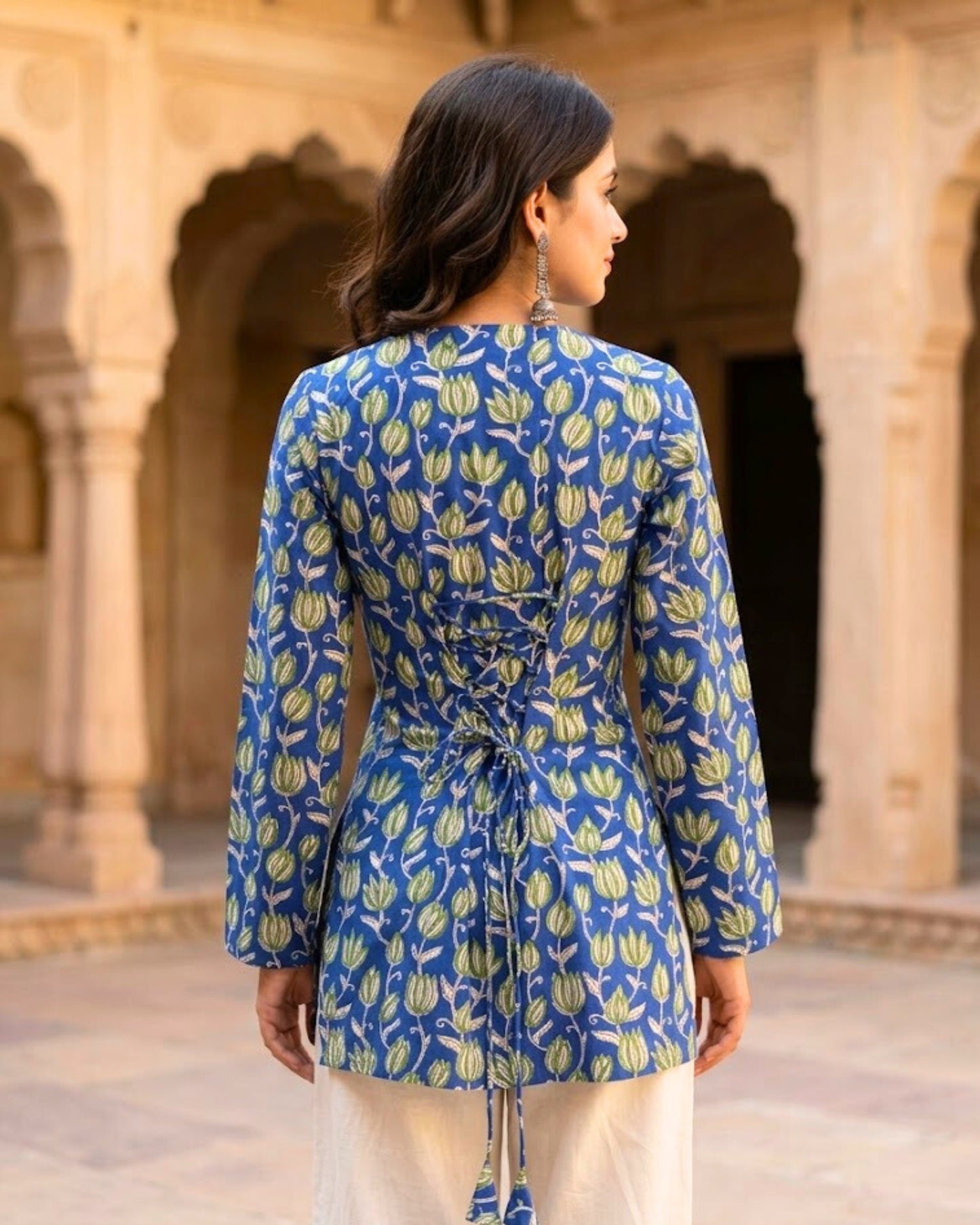 Laura Blue Corset Short Kurti