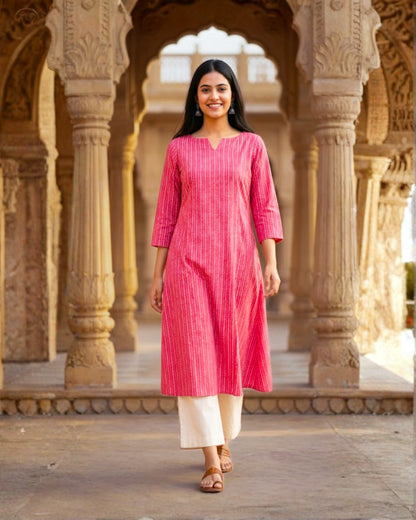 Raavya Red Printed Kurta