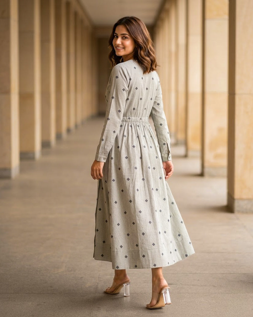 Macy Fit and Flare Cotton Wrap Dress