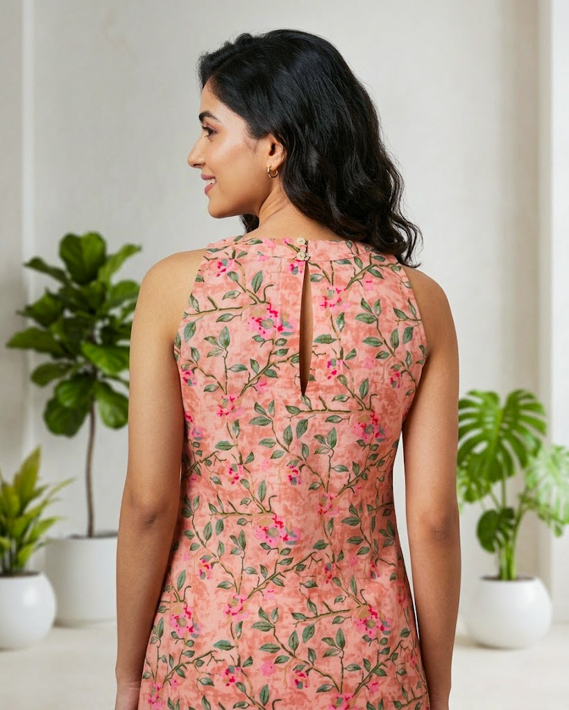 Alizeh Pink Sleeveless Cotton Kurta set