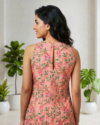 Alizeh Pink Sleeveless Cotton Kurta set