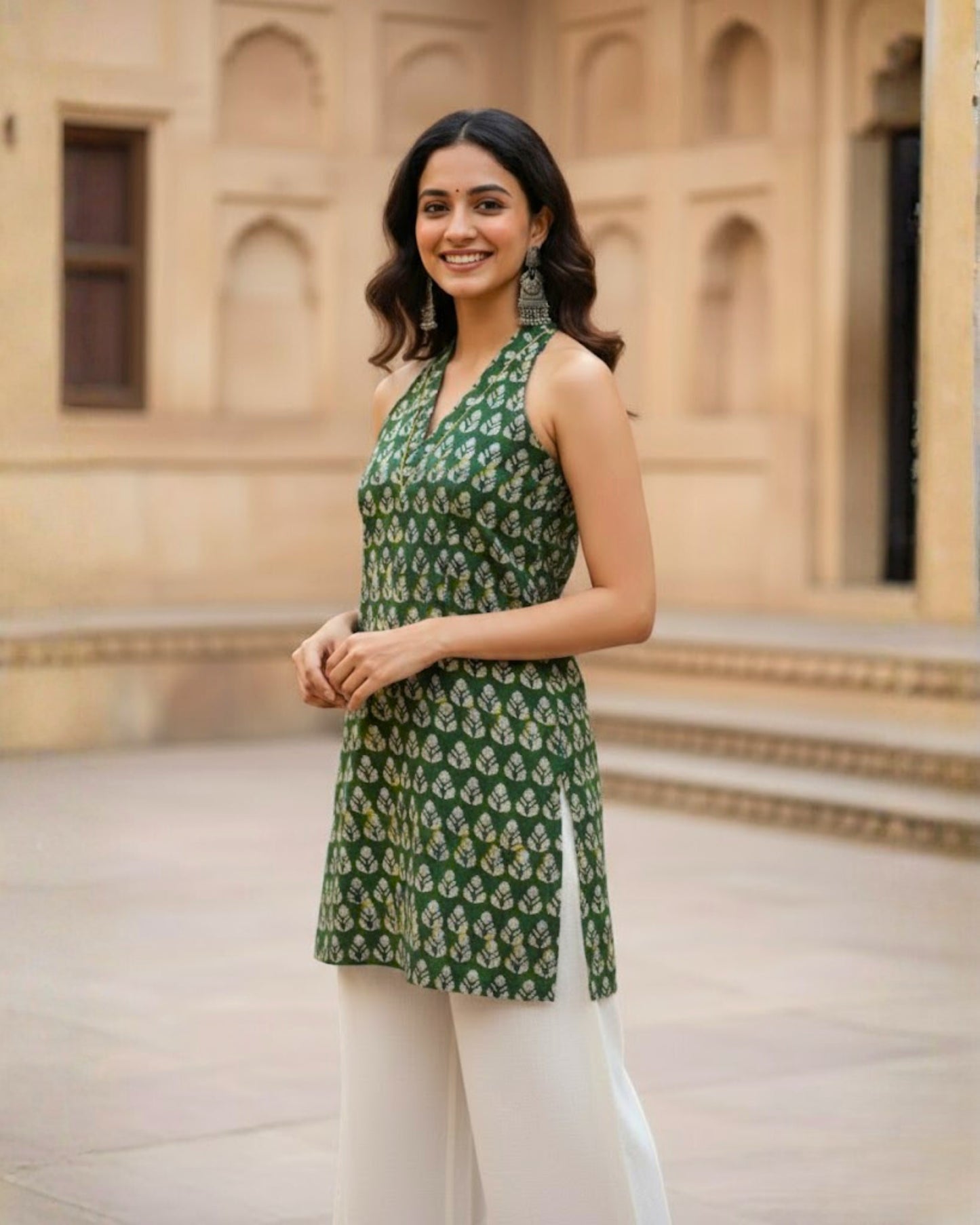 Meher HandBlock Jahota Print Short Kurti