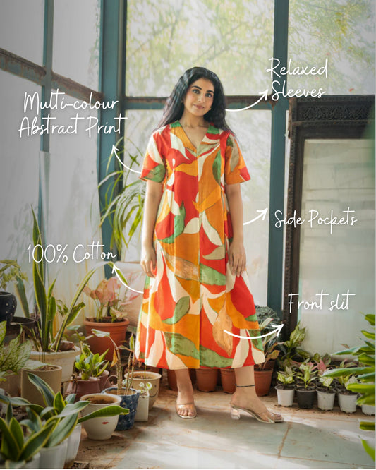 Kate Mosiac Multi-color A-line Midi Dress