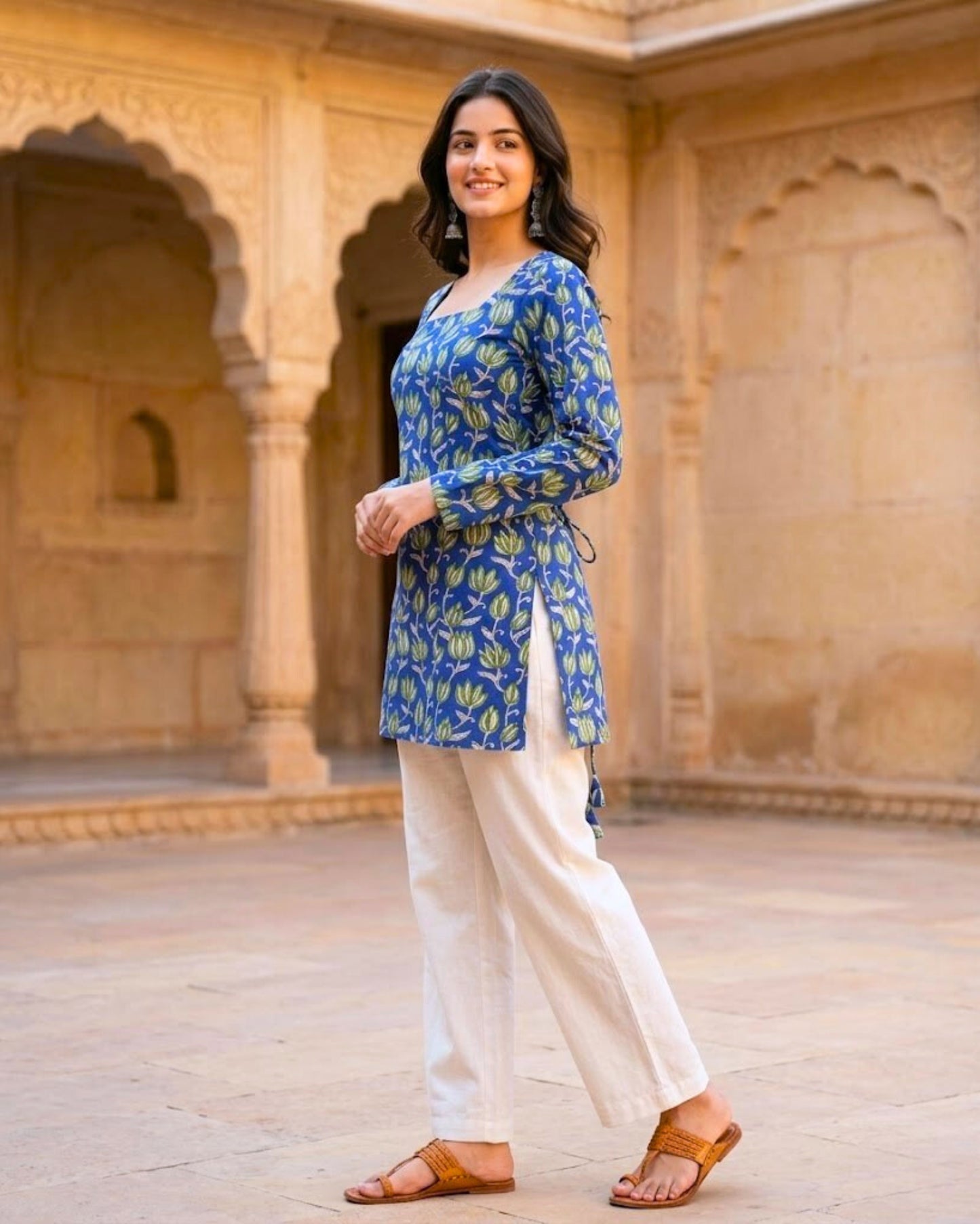 Laura Blue Corset Short Kurti