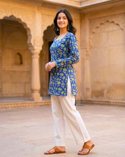 Laura Blue Corset Short Kurti