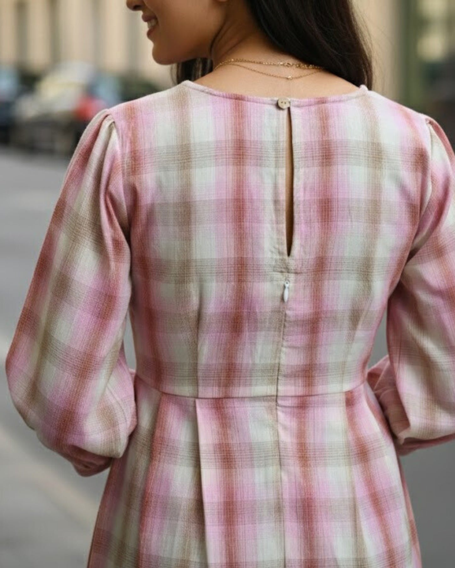 Sally Pink Cotton Midi Dress