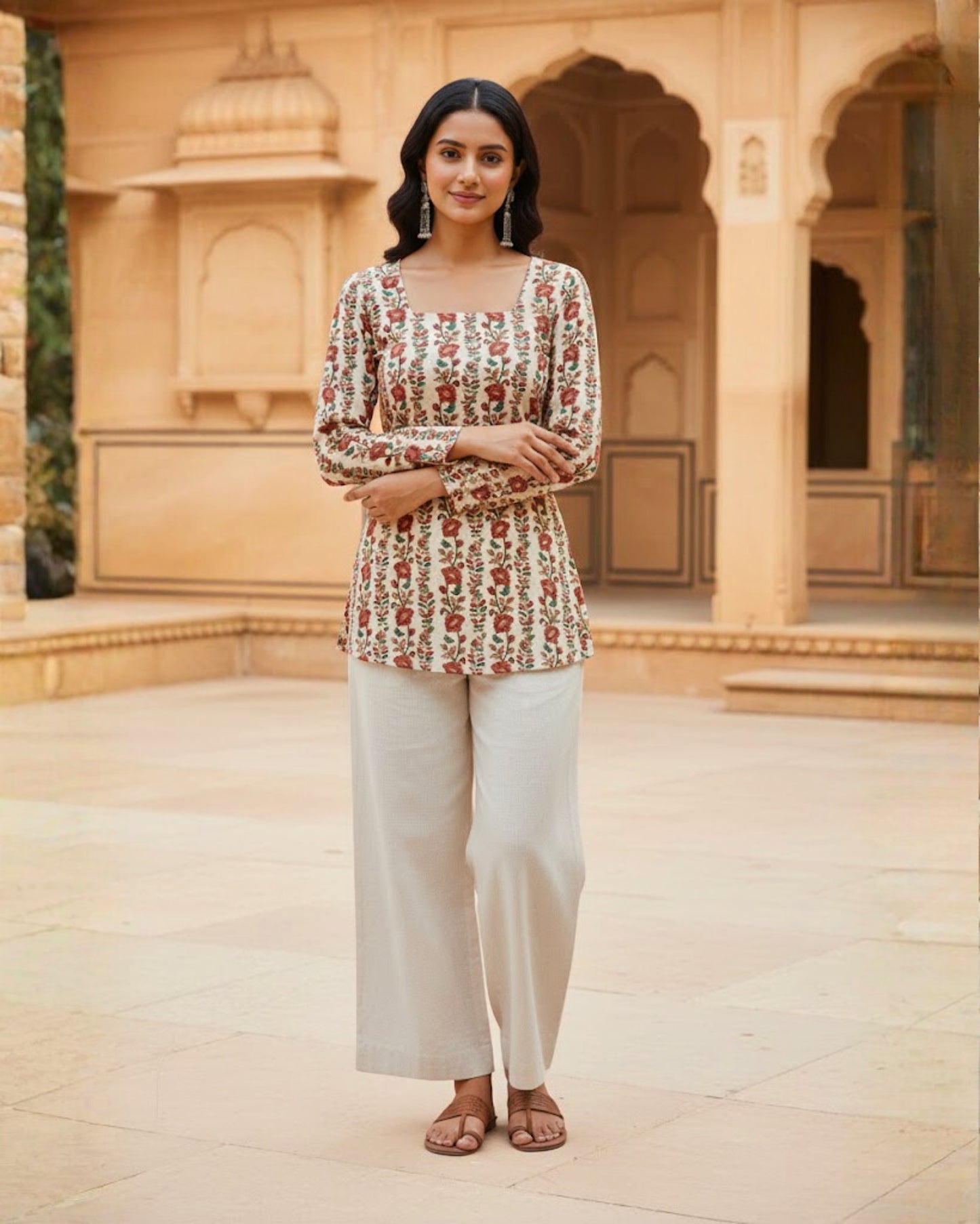 Ahana HandBlock Print Corset Short Kurti