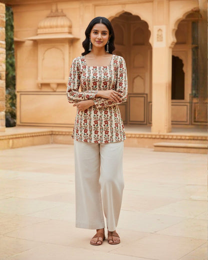 Ahana HandBlock Print Corset Short Kurti