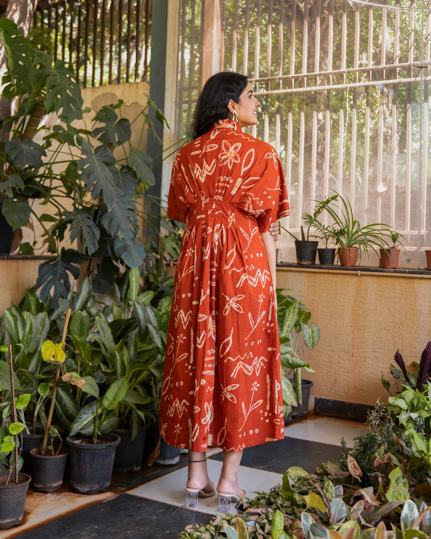 Luke Pleated Pure Cotton Midi Dress