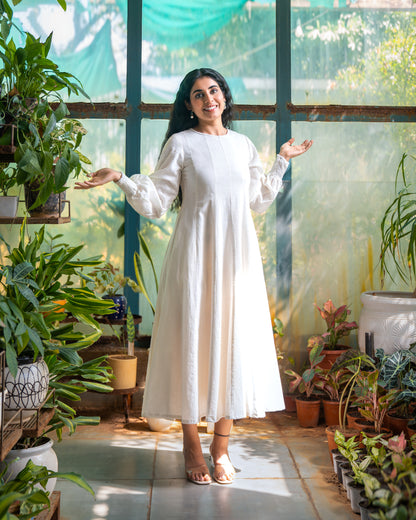 Pearl Panelled Cotton Dress