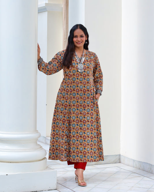 Meher HandBlock Print Cotton Kurta Set