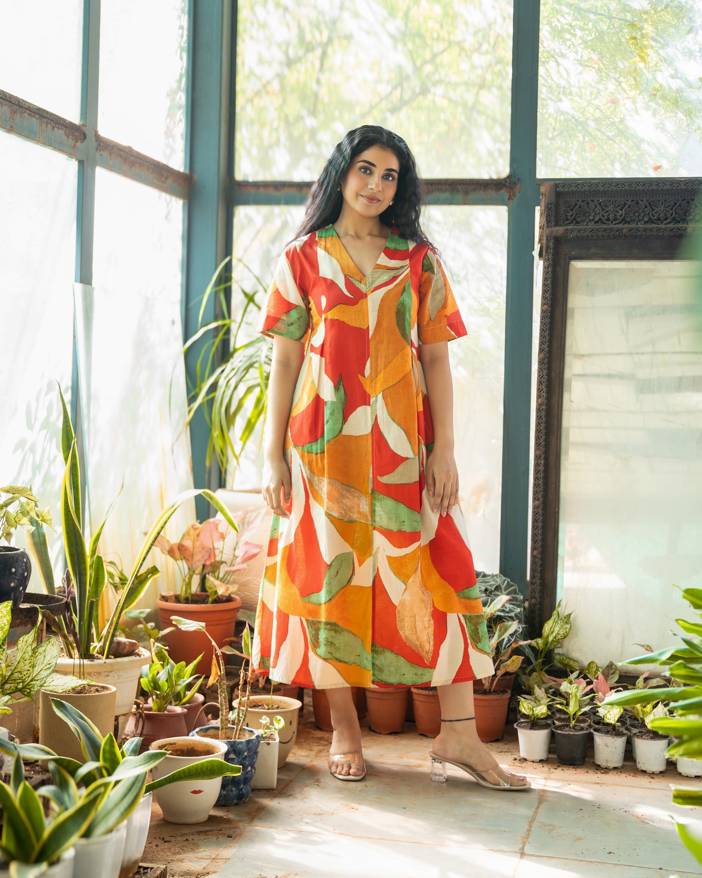 Kate Mosiac Multi-color A-line Midi Dress