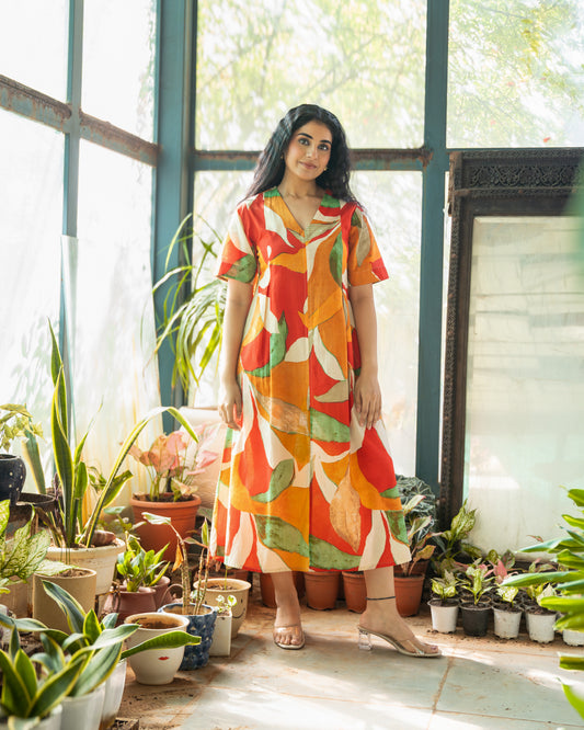 Kate Mosiac Multi-color A-line Midi Dress