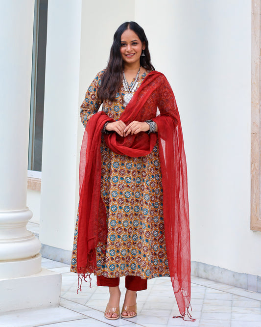 Meher HandBlock Print Cotton Suit Set