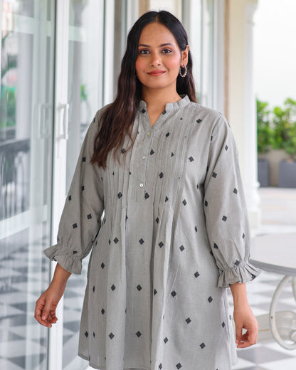 Macy Pintucks Short Cotton Kurta Set