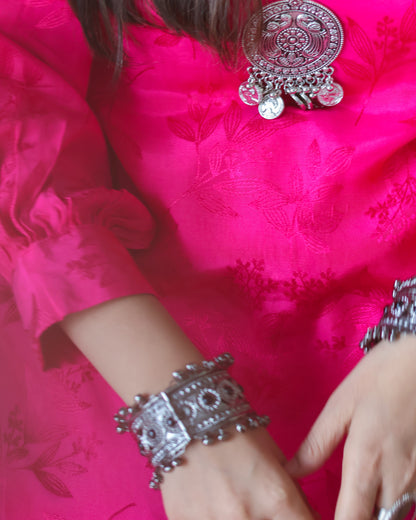 Meera Fuchsia Pink Short Kurta Set