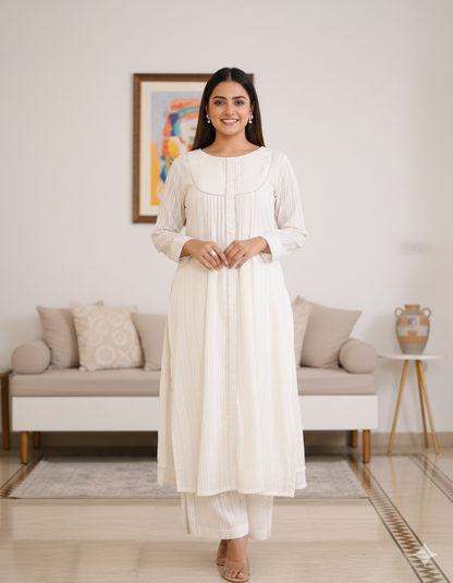 Chandni Cotton Lurex Kurta Set