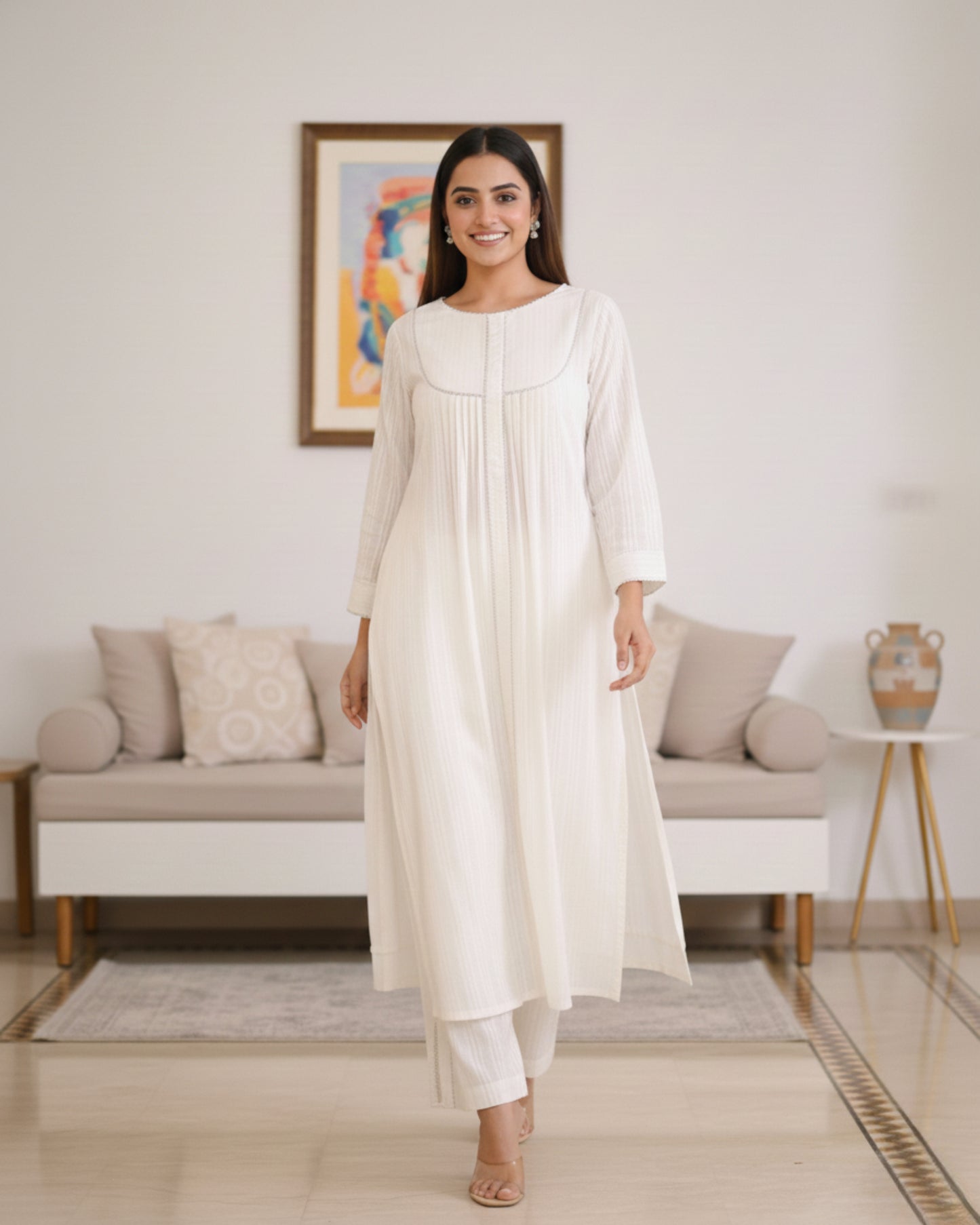 Chandni Cotton Lurex Kurta Set