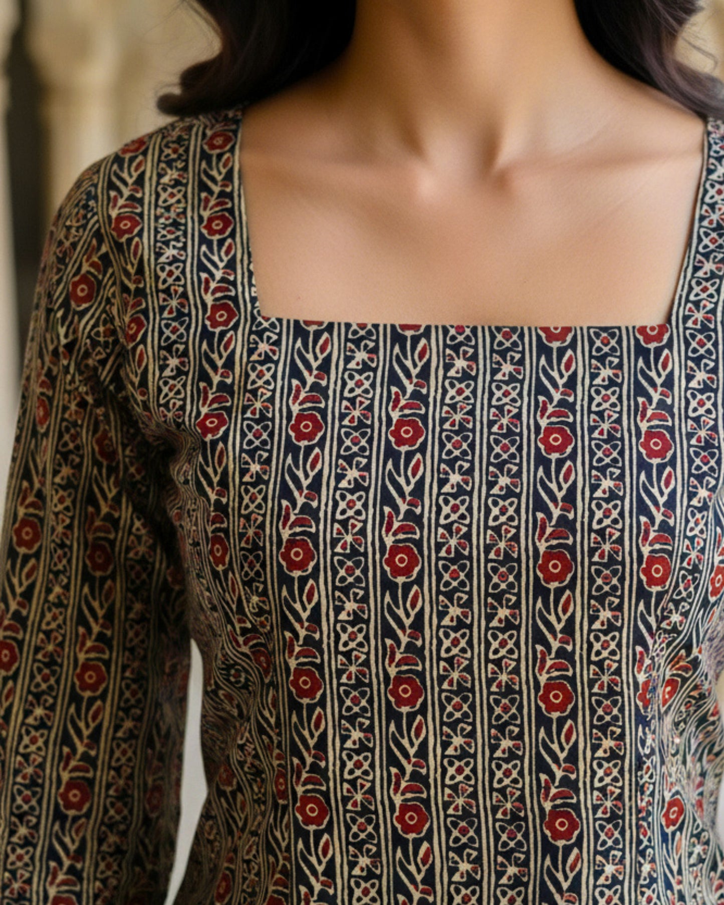 Kumkum Striped Corset Back Kurti