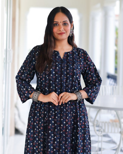 Avani Black HandBlock Print Kurta Set